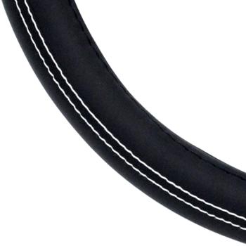 Xkeribom Lenkradbezug 37-38cm Lenkradschoner Lenkradschutz Schwarz Weiss Naht Sport